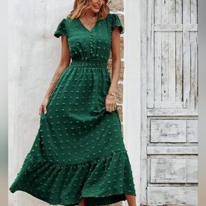 PRETTY GARDEN Women's Dresses Boho Short Sleeve V Neck